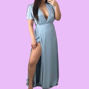 NEW Lulus Blue City of Stars Formal Gown Dress